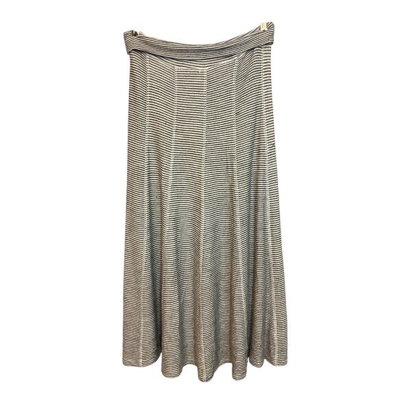 Monteau Black and White Striped Textured Knit Sweater Fall Midi Skirt - Picture 1 of 7